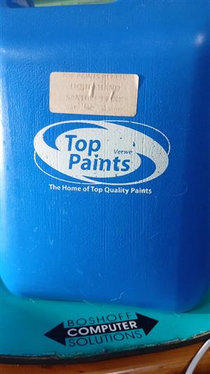 200 5l containers of Top Paints hand sanitiser. 