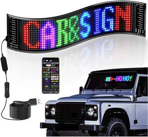 LED Matrix Panel Scrolling Customizable Display Screen for Vehicle Windows (595x120mm)