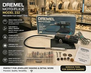 Dremel Moto-Flex Model 232 Flexible Shaft Tool – Complete Set with Box, Manual & Extras 