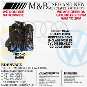 Engine M647 (Second Hand) Suitable for Mercedes-Benz E-Class W211 (5 CYL Diesel) E270 CDI 2002-2009