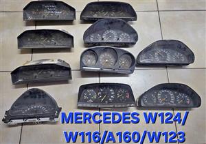 Mercedes W123/W124/W116/A160 CLUSTER FOR SALE @ BARGAIN PRICES NOT TO MISS!!!