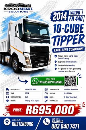 2014 Volvo FH 440 10 cube tipper truck