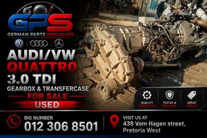VW/AUDI QUATTRO 3.0TDI GEARBOX & TRANSFERCASE FOR SALE