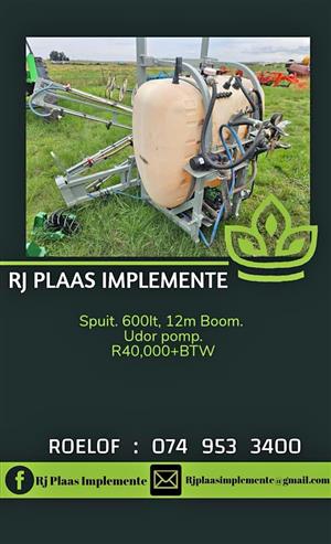600Liter 12m Boom spuit