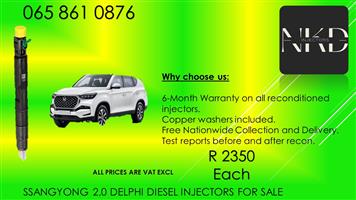 SsangYong 2.0 Delphi Diesel injectors for sale on service exchange or recon.
