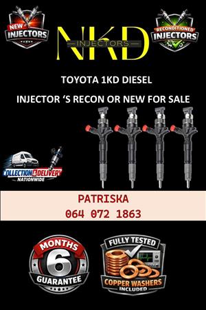 RELAIBLE DIESEL INJECTORS - FULLY TESTED - TOYOTA 1KD 