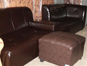 L- shape couch S033277a #Rosettenvillepawnshop