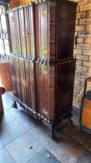 Imbuia ball and claw liquor cabinet 