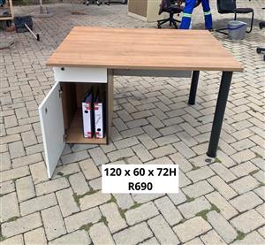 OFFICE DESK WITH DRAWER & STORAGE CABINET