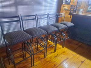 Five (5) Metal Bar Chairs Cushions have recently been reupholstered.