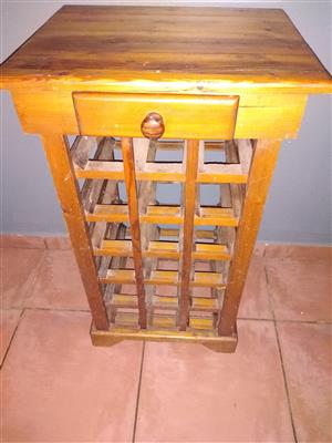 Oak pine wood winerack table for sale 