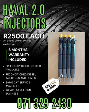 HAVAL 2.0 INJECTORS FOR SALE WITH WARRANTY INCLUDED 