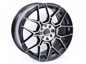 17″ A-Line Saxon 4/100 & 4/108 Black Machine Face Alloy Wheels