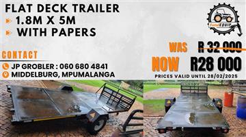 5MX1.8M FLAT DECK TRAILER