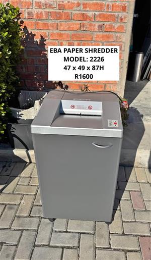 EBA PAPER SHREDDER MODEL: 2226  47 x 49 x 87H