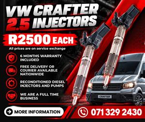 VW CRAFTER 2.5 INJECTORS FOR SALE WITH WARRANTY INCLUDED 