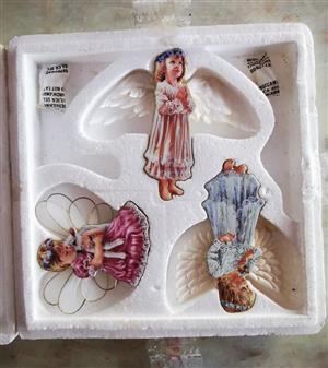 Limited Edition 1998 Bradford Editions Porcelain Angel Ornaments Set
