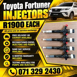 TOYOTA FORTUNER INJECTORS FOR SALE WITH WARRANTY 