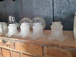 Antique 4 x Victorian style milk glass shades 