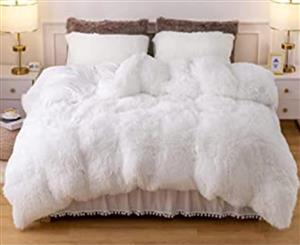 3 AND 5PCE FLUFFY COMFORTER SET DOUBLE/QUEEN AND KING