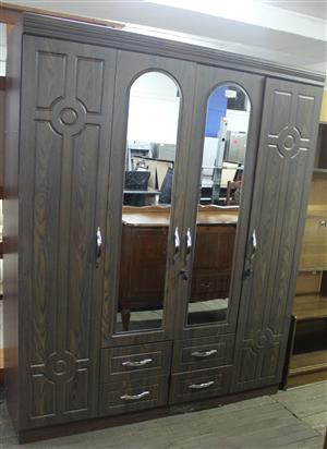 4 DOOR DARK BROWN WARDROBE S62111A