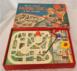 Vintage 1950s Merit "Remote Control Driving Test" Board Game - Rare & Boxed