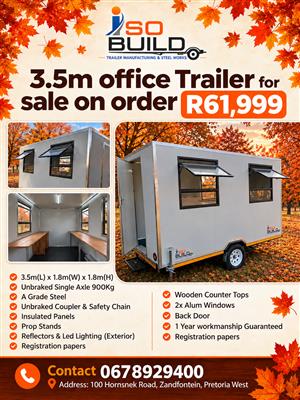 3.5m Mobile Office Trailer for sale on order