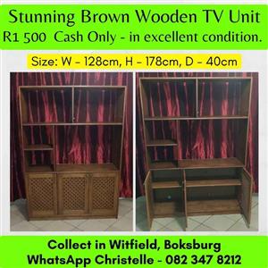 Stunning Brown Wooden TV Unit
