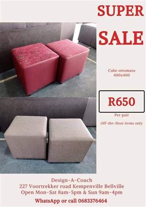Cube ottomans x2 -selling as a pair