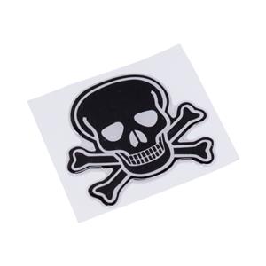 Cross Skull Black 3D Gel Dome Sticker