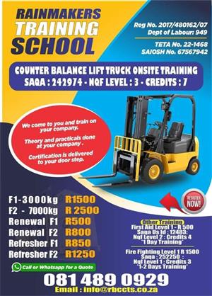 Onsite Forklift training