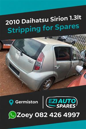 Daihatsu Sirion 1.3Lt 2010 stripping for spares