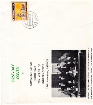 Commemorative Stamp Envelope Set First Day Cover 1975 Commemorating Rhodesia's T