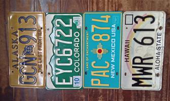 Original USA License Plates 