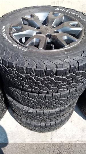 18inch Ford Ranger Wildtrack mags with used BF Goodrich (40% treads) set 
