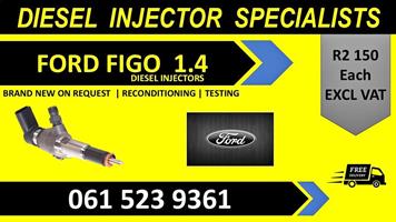 HIGH QUALITY RECONDITIONED DIESEL INJECTORS FOR FORD FIGO 1,4 - 6 MONTHS WARRANTY INCLUDED