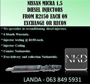 NISSAN MICRA 1.5 DIESEL FUEL INJECTORS FOR SALE