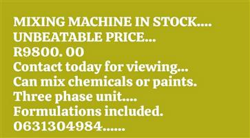 Mix machinery and formulations