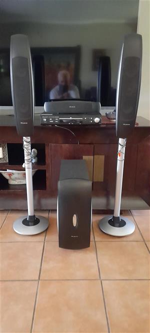 Wharfedale 5.1 surround sound system , 4 speakers surround , 1 tweeter and 1 sub