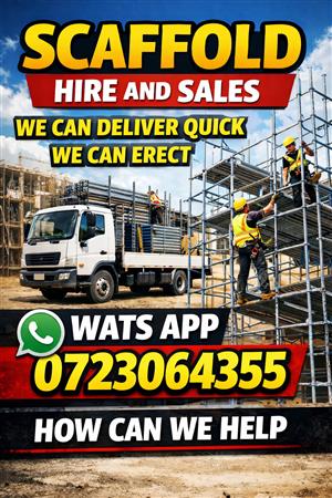 Scaffold hire and sales . We erect and deliver to all areas 