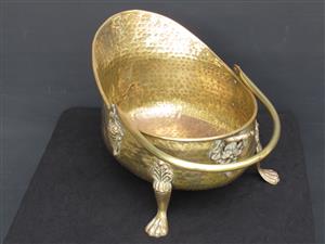 Antique Hammered Brass Helmet Coal Scuttle - SKU 1703, used for sale  Durban - Outer West Durban