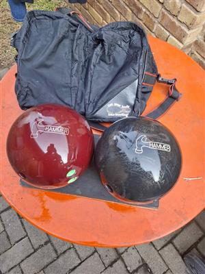 Tenpin bowling Hammer set of balls and bag for sale