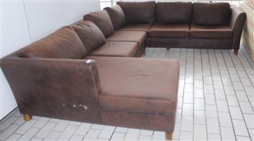 BROWN VALVET U-SHAPE LOUNGE SUIT