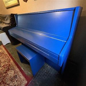 Satin blue Otto Bach piano with delivery included in Gauteng areas 