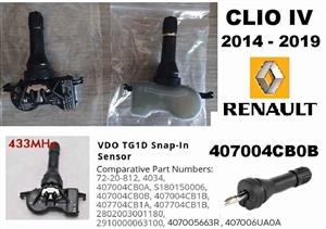 Renault Clio Mk4 TPMS tyre pressure monitor sensors