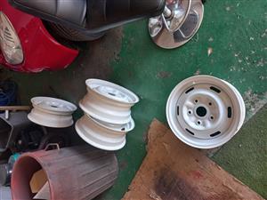 Ford V6 rims PCD5X127 Newly sandblasted and painted