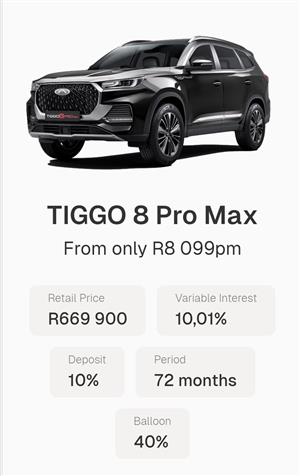 2026 Cherry Tiggo 8 Pro Max For Sale