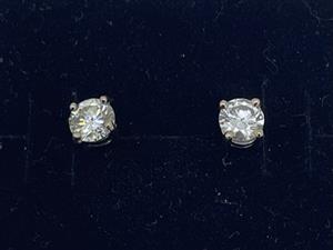 0.41ct & 0.44ct 9ct White Gold Diamond Stud Earrings 