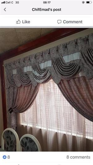 Grey and brown curtains for sale