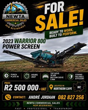 FOR SALE – 2023 WARRIOR 800 POWER SCREEN